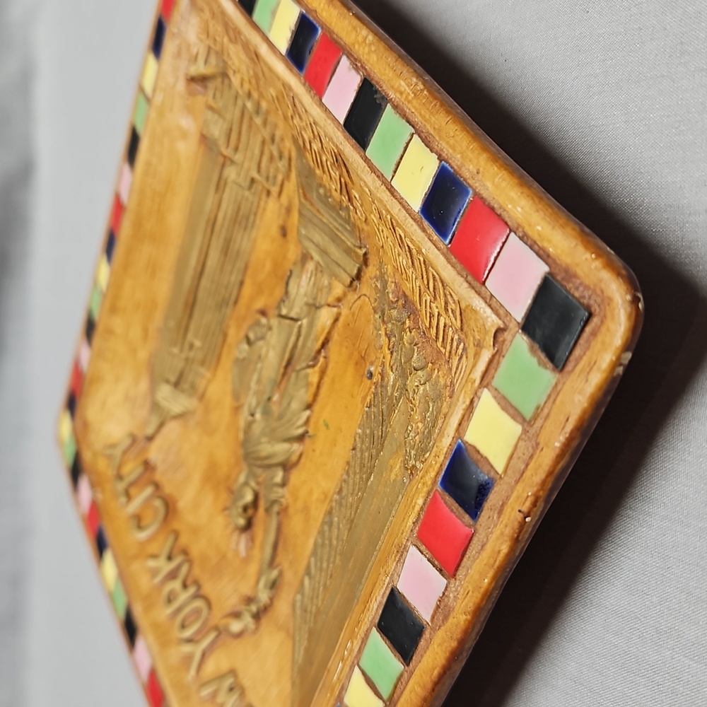 60s New York City United Nations Statue Of Liberty Empire State Building plaque - Picture 10 of 12